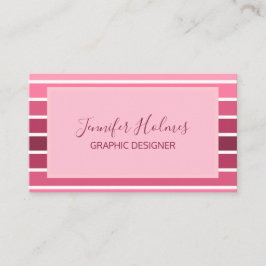 Moderne Minimal rosa White Stripes Business Card Visitenkarte