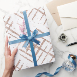 Moderne Minimal-Roségold-Fein-Glitter-Muster Geschenkpapier