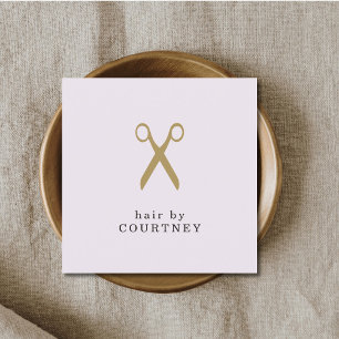Moderne Minimal Saubere Imitate Gold Haare Stylist Quadratische Visitenkarte