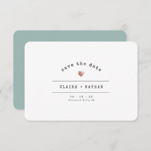 Moderne Minimal Schreibmaschine Rose Gold Wedding Save The Date