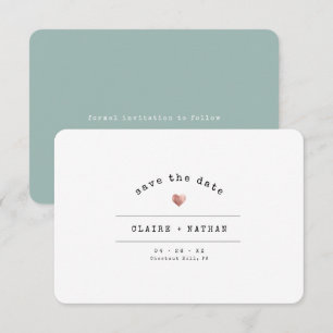 Moderne Minimal Schreibmaschine Roségoldene Hochze Save The Date