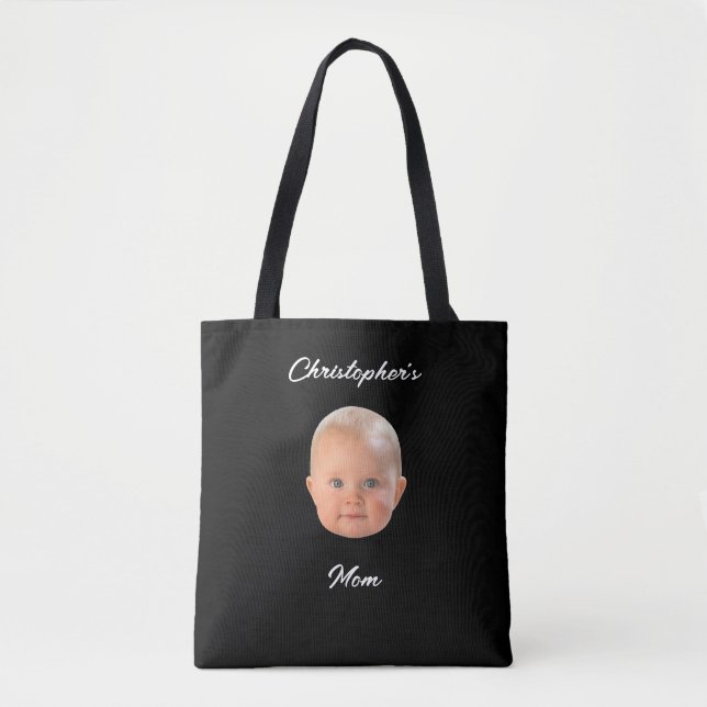 Moderne Minimal-Schrift-Babys-Gesicht-Foto-Geschen (Vorderseite)