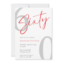 Moderne Minimal Schrift Sixty 60. Geburtstagsfeier
