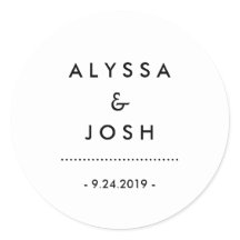 Moderne Minimal Schwarz-Weiß-Hochzeit