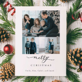 Moderne Minimal Script 3 Foto Frohe Weihnachten