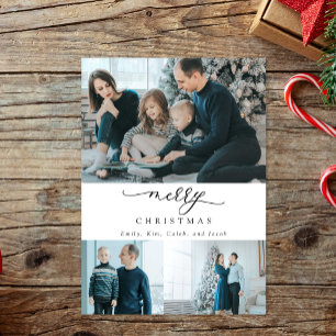 Moderne Minimal Script 3 Foto Frohe Weihnachten