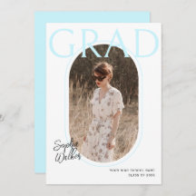 Moderne Minimal Script Aqua Foto Graduation Party