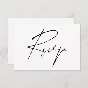 Moderne Minimal Script Calligraphy Wedding Online RSVP Karte
