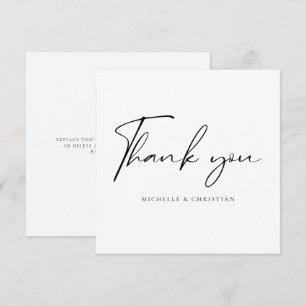 Moderne Minimal-Script-Kalligrafie-Hochzeit Dankeskarte