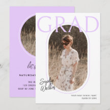 Moderne Minimal Script Mauve Foto Graduation Party