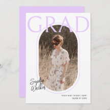 Moderne Minimal Script Mauve Foto Graduation Party