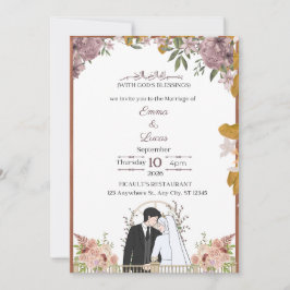 Moderne Minimal Script Wedding Einladung - Emma &