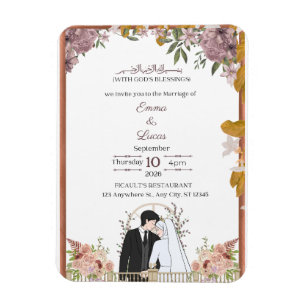 Moderne Minimal Script Wedding Einladung - Emma & Magnet