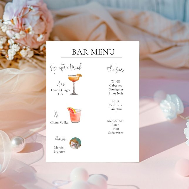 Moderne Minimal Signature Drink Cocktail Bar signi Sockelschild (Von Creator hochgeladen)