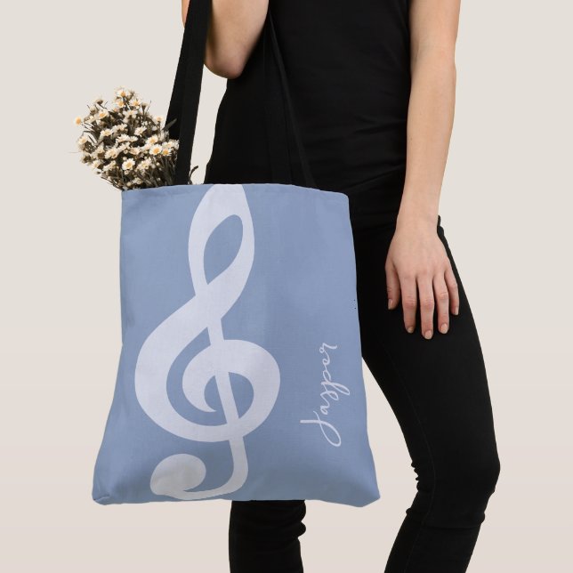 Moderne Minimal Soft Pastel Blue Music Symbol Name (Von Nahem)