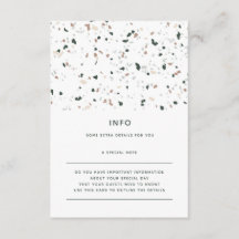 Moderne Minimal Terrazzo Grüne Rosa Hochzeit Detai