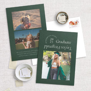 Moderne Minimal Trendy Foto Grad Ankündigung