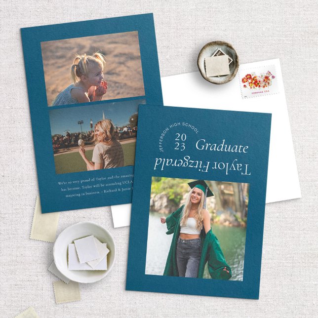 Moderne Minimal Trendy Foto Grad Ankündigung (Von Creator hochgeladen)