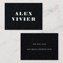 Moderne Minimal Typografie Deep Black Visitenkarte
