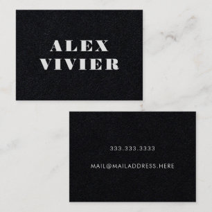 Moderne Minimal Typografie Deep Black Visitenkarte