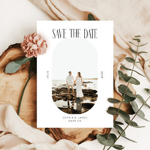 Moderne Minimal-Typografie Foto Oval Save The Date