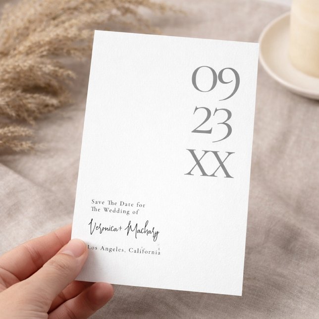 Moderne Minimal-Typografie-Hochzeit – Termin vorme Save The Date (Von Creator hochgeladen)
