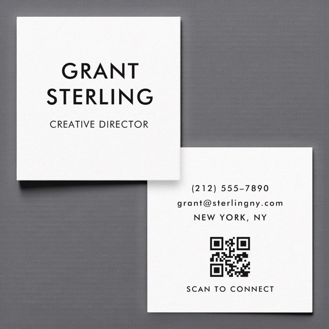 Moderne Minimal-Typografie-QR-Code Quadratische Visitenkarte (Von Creator hochgeladen)