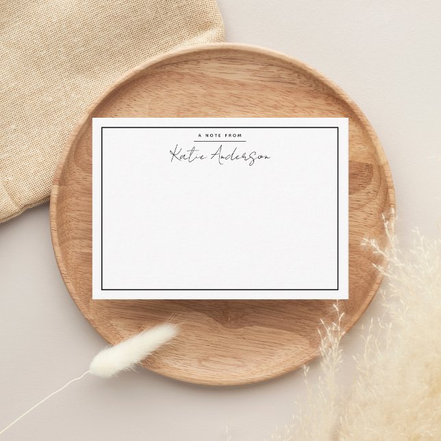 Moderne Minimal Typografie Script Black Note Card Mitteilungskarte (Von Creator hochgeladen)