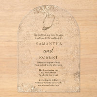 Moderne Minimal Watercolor Oyster Beach Hochzeit