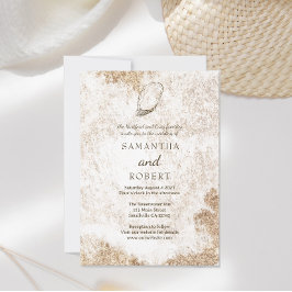Moderne Minimal Watercolor Oyster Beach Hochzeit Einladung
