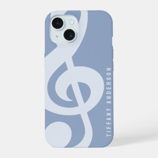 Moderne Minimal Weiche Pastellblaue Musik-Symbol-N iPhone 15 Hülle