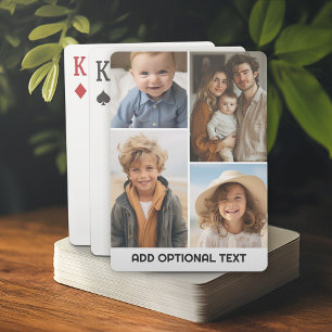 Moderne Minimal-Weiß-4-Fotolage - Chunky Text Spielkarten