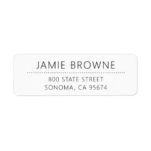 Moderne Minimal White Rücksendeadresse