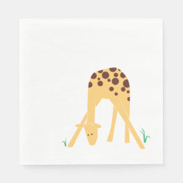 Moderne Minimal Yellow Giraffe Babydusche Geburtst Serviette