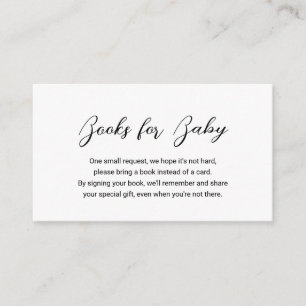 Moderne Minimalbücher für Baby Simple Baby Shower Begleitkarte