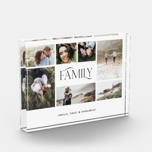 Moderne minimale 7-Foto-Familie elegant Fotoblock (Links)