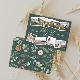 Moderne, minimale 8 Foto neue Grünfamilie Feiertagskarte