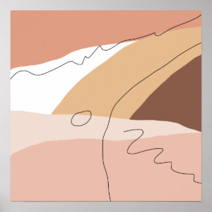 Moderne minimale abstrakte geometrische, warme Far Poster