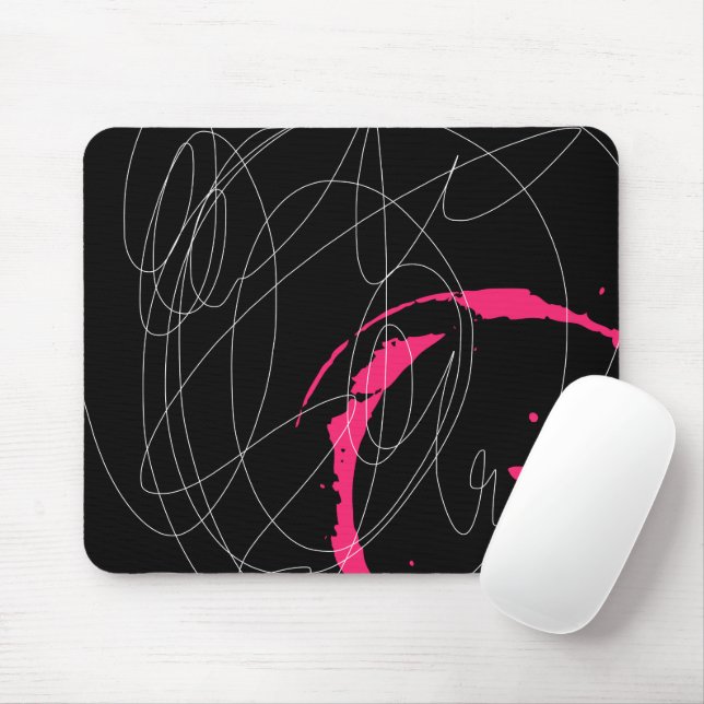 Moderne minimale abstrakte Skriptlinien-Kunst Mousepad (Mit Mouse)