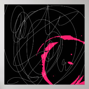 Moderne minimale abstrakte Skriptlinien-Kunst Poster