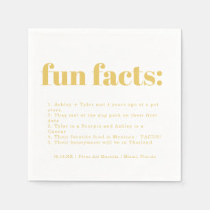 Moderne Minimale Ananas Fun Facts Wedding Serviette