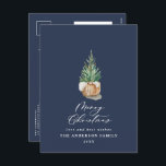 Moderne minimale Aquarellmühle blauen Weihnachten<br><div class="desc">Modernes,  minimales Blattwerk Weihnachtsbaum fröhliche Weihnachtskrippe Weihnachtskarte. Handgemalte Eukalyptus,  minimales Laub und modernes rustikales Rattanfeuer verleihen dieser Ferienkarte ein luxuriöses Ambiente. In klassischem Marineblau,  Grüntönen,  Braun und Grauen.</div>