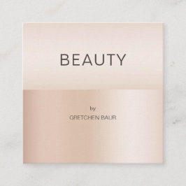 Moderne, minimale Beige Hautfarbe Quadratische Visitenkarte