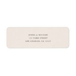 Moderne minimale beige Hochzeits-Rücksendeadresse
