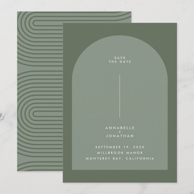 Moderne minimale bohemianische Weise-grüner geomet (Vorne/Hinten)