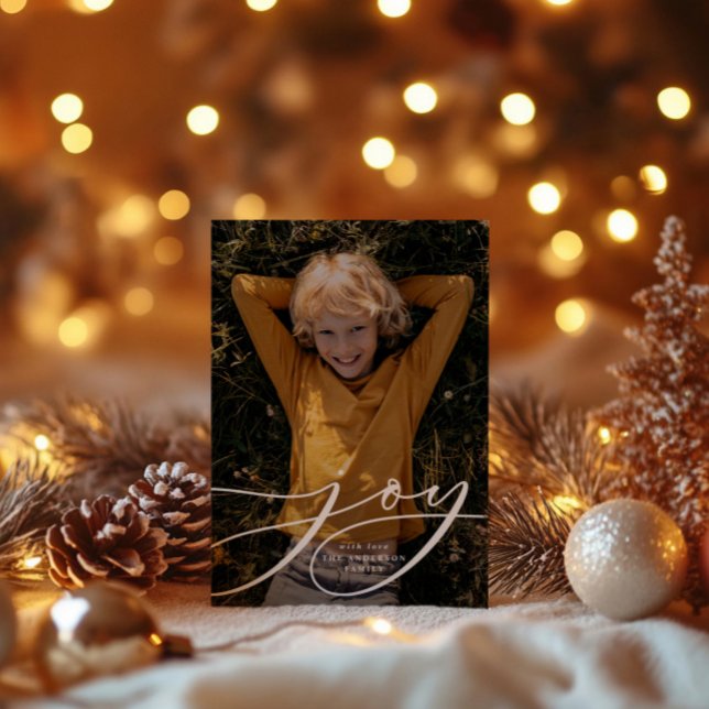 Moderne minimale botanische Freudenschrift Weihnac Feiertagskarte (Von Creator hochgeladen)