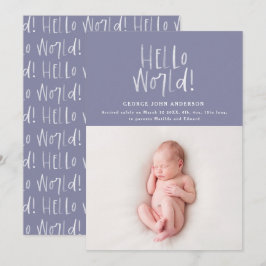 Moderne minimale chic typografie lilac Foto geburt Ankündigung