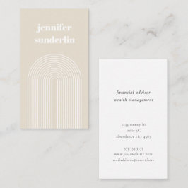 Moderne minimale Creme, weißer Name, geometrischer Visitenkarte