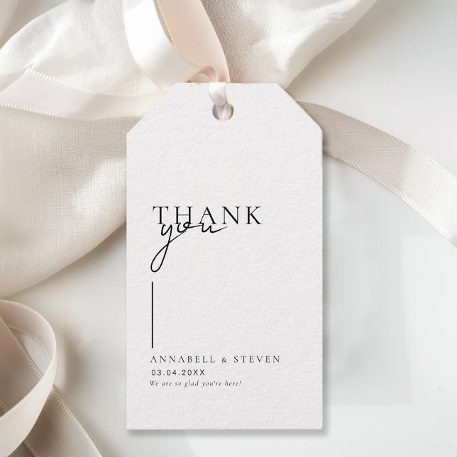 Moderne, minimale, "DANKE!" Hochzeit Geschenkanhänger (Modern, Minimal, "THANK YOU" Wedding Gift Tags)