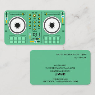 Moderne minimale DJ-Musik-Plattenspieler Visitenkarte